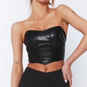 Princess Polly Jessica PU Bustier Black